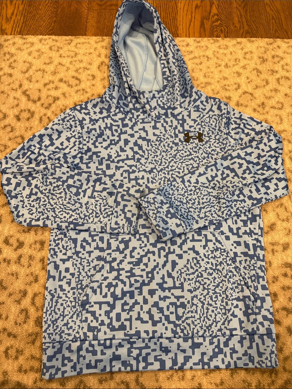 Under Armour Light Blue Pixel Pattern Pullover Hoodie